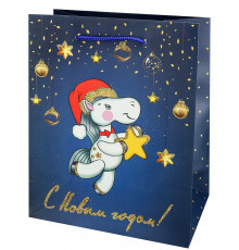 Dream cards Пакет подароч. мат.лам. глит 18х23х10 см (M) Лошадка со звездой,190г ППК-2423