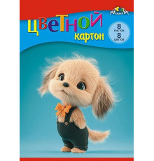 Цветной картон А5 8л.,8цв. папка 