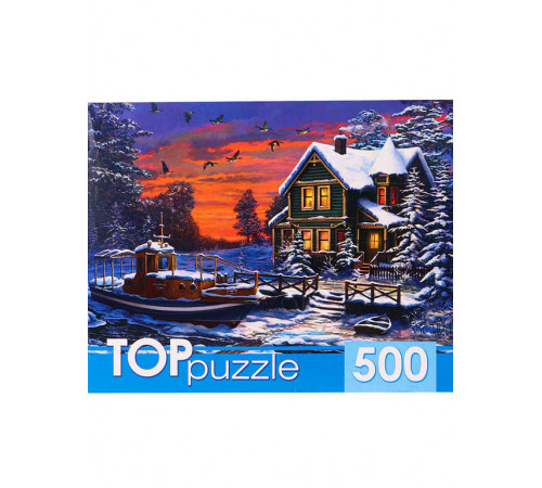 TOPpuzzle. ПАЗЛЫ 500 элементов. ХТП500-6818 Зимний пейзаж