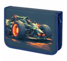 Пенал ПИФАГОР, 1 отделение, 2 откидные планки, полиэстер, 20х14 см, 