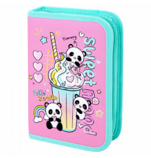 Пенал ПИФАГОР, 1 отделение, 2 откидные планки, полиэстер, 20х14 см, 