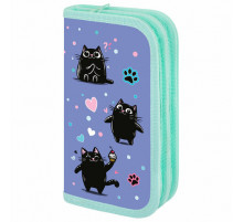 Пенал ПИФАГОР, 2 отделения, ламинированный картон, 19х11 см, 