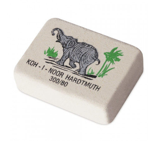 Ластик KOH-I-NOOR -Слон- 300/80, 26х18,5х8мм, белый/цветной, прямоугольный, натуральный каучук