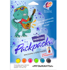 Набор красок с блестками с раскрасками «Музыканты» 31С 2069-08