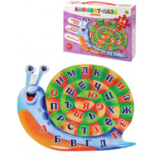 АЛФАВИТ-ПАЗЛ 34 элемента. УЛИТКА (Арт. П34-8034)