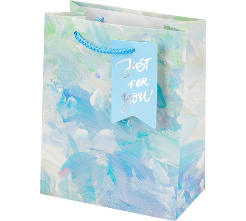 Dream cards Пакет подар. с мат.лам. и сереб.тис. 18х23х10см (М)Художество, голубой, ППК-7591