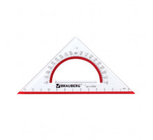 Треугольник пластиковый, угол 45, 13 см, BRAUBERG 