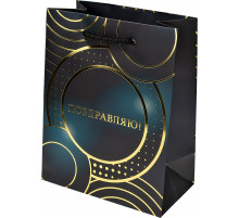 Dream cards Пакет подарочный с мат.лам. и тис.фол.. 18х23х10 см (M) Круги, 190г ППК-2749