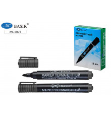Маркер: перманентный; цветной корпус, пулевидный наконечник 3,0 mm /чёрный цвет/ МС-8004/чёрн/