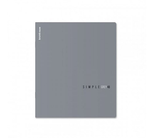 Тетрадь общая ученическая ErichKrause Simple Color, сер., 48 л, клет., ламинация soft-touch 63321