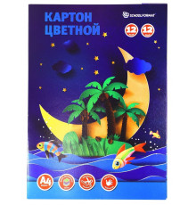 Фарм.Картон цв. Schoolformat 12 цв. 12л. немел. А4 190 г/м2 в папке КЦН12Л12Ц-ШК