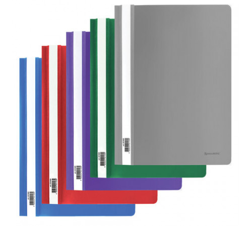 Скоросшиватель пластиковый BRAUBERG, А4, 130/180 мкм, ассорти, 221820