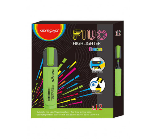 Текстовыделитель KEYROAD Neon зеленый 2-5мм, KR972167