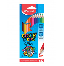 Цветные карандаши Color Peps Star, деревянные,  трёхгр.,европодвес, 12 цв., 183212