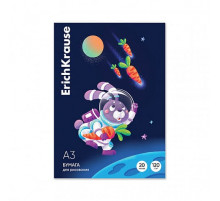 Бумага для рисования в картонной папке ErichKrause Space Animals, А3, 20 листов 61637