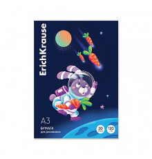 Бумага для рисования в картонной папке ErichKrause Space Animals, А3, 20 листов 61637