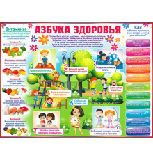 Обучающий плакат Азбука здоровья, формат А2, 45х60см, картон
