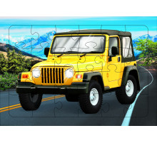 Пазл на планшете. Джип 24 элемента