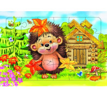 Пазл на планшете. Ежик