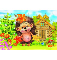 Пазл на планшете. Ежик