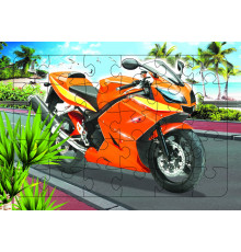 Пазл на планшете. Мотоцикл