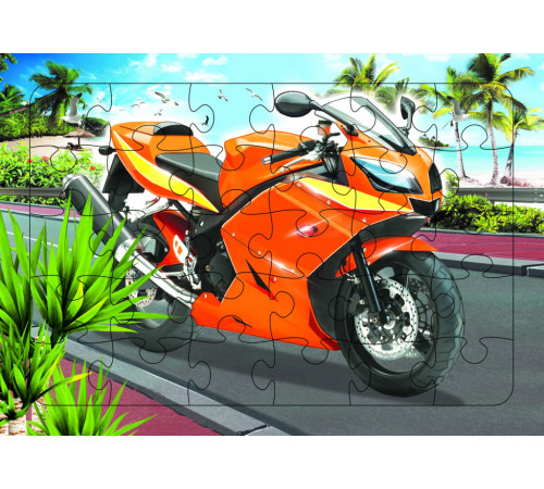 Пазл на планшете. Мотоцикл