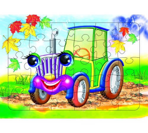 Пазл на планшете. Трактор 30 элементов