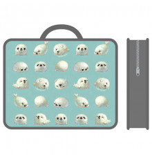 Папка детская  А4 пластиковая, с ручками 330/260/75 (30) / ПМ-А4-26, МОРСКИЕ КОТИКИ 2023 /