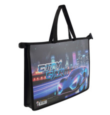 Папка детская А4 пластиковая, ручки-тесьма  (50) / ПМ-А4-35, CITY CAR 2025 / ПМ-А4-35 ручк