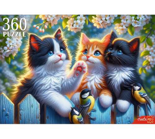 Пр.п.ПАЗЛЫ 360 элементов.КОТЯТА С СИНИЧКАМИ  (арт.Х360-0187)