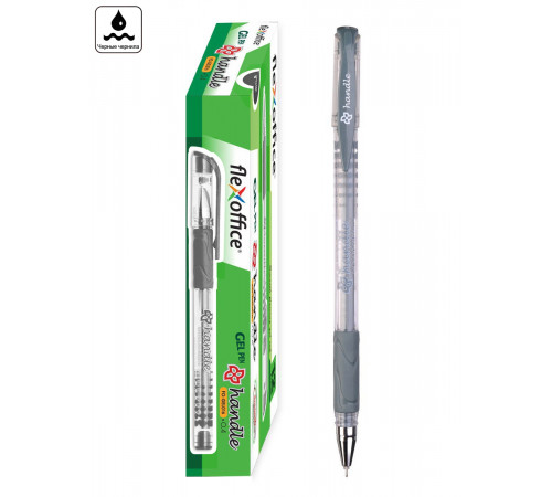 РУЧКА ГЕЛЕВАЯ FLEXOFFICE HANDLE 0,4 ММ ЧЕРНАЯ, FO-GEL016 BLACK