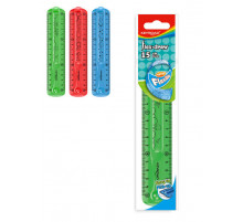 Линейка KEYROAD Flexible 15см двустор., ассорти, европодвес, KR971663