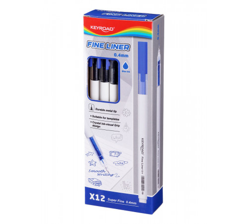 Ручка капиллярная KEYROAD Fineliner 0,4мм синяя, KR972457 Ручка капиллярная KEYROAD Fineliner 0,4мм синяя, KR972457