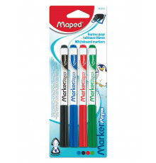 МАРКЕРЫ ДЛЯ БЕЛЫХ ДОСОК MAPED MARKER PEP'S 4 ЦВ АССОРТИ, БЛИСТЕР, 741312