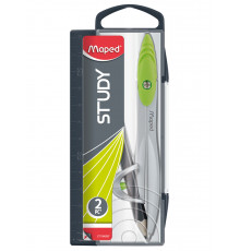 Циркуль Maped Study Stop с универсальным держателем, 12 см, европодвес, ассорти, футляр, 195210