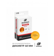 Мяч для настольного тенниса BOSHIKA 3***, набор 6 шт., РР, цвет оранжевый  3544211