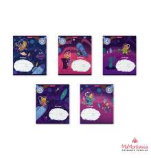 Тетрадь школьная ученическая ErichKrause® Коты в космосе, 18 листов, линейка (в плёнке по 10 шт.)_MIX-PACK 58256