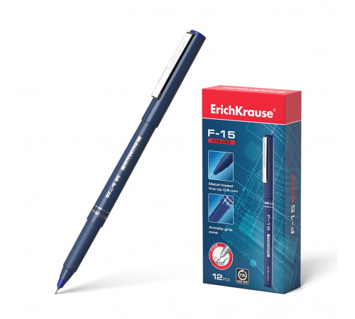 Ручка капиллярная ErichKrause F-15 Stick Classic, цвет чернил синий (в коробке по 12 шт.)37065 Ручка капиллярная ErichKrause F-15 Stick Classic, цвет чернил синий (в коробке по 12 шт.)37065