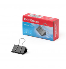 Зажимы для бумаг ErichKrause Classic, 19мм, черный  (в коробке  по 12 шт.)25086