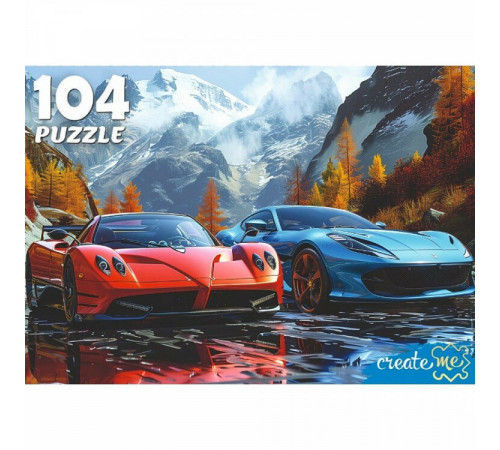 Пазл 104 ЭЛЕМЕНТА. ДВА АВТО НА ФОНЕ ГОР (арт.104-4533)