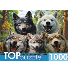 TOPpuzzle. ПАЗЛЫ 1000 элементов. Ф1000-7730  Селфи волков