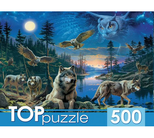 TOPpuzzle. ПАЗЛЫ 500 элементов. НОЧНЫЕ СОВЫ И ВОЛКИ. (Арт.Ф500-3866)