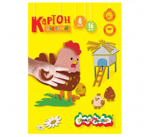 Картон цветной немелованный, Каляка-Маляка, 8 цв. 16 л., А4