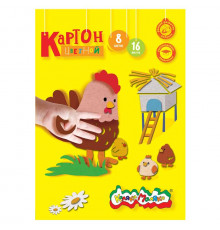 Картон цветной немелованный, Каляка-Маляка, 8 цв. 16 л., А4
