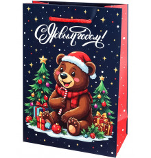 Dream cards Пакет подарочный с мат.лам. 14х20х6,5 см (MS) Медведь, 190г (собс. разр.) ППК-2286