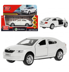 Машина металл SKODA OCTAVIA 12 см, двери, багаж, инерц. белый  кор. в кор.2*36шт OCTAVIA-12-WH
