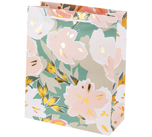 Dream cards Пакет подар. с мат. лам. и золот. тисн. 26х32х12см (L), Цветочный луг, ППК-7609