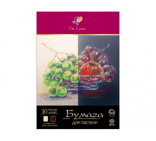Бумага для пастели -ЛЮКС- в папке, А4, 10л, 2 цвета 33С 2161-08 Бумага для пастели -ЛЮКС- в папке, А4, 10л, 2 цвета 33С 2161-08