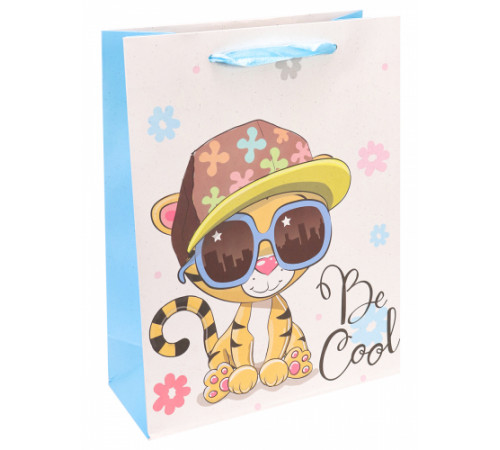 Dream cards Пакет подарочный с мат. лам. Стильный тигренок 18х24х8.5 см (M), 210 г ПКП-3425 Dream cards Пакет подарочный с мат. лам. Стильный тигренок 18х24х8.5 см (M), 210 г ПКП-3425
