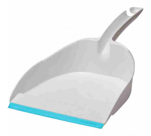 Совок для мусора с резиновой кромкой Spin&clean Софтэль пластик белый (ширина 21 см, ручка 12 см) 779562